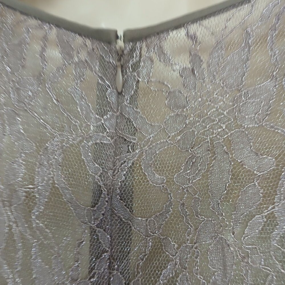 NWOT Anne Klein metallic tan Lace midi dress size 12 - Picture 6 of 12